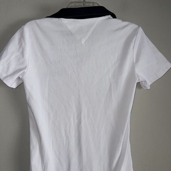 TOMMY HILFIGER TOMMY JEANS RIBBED CROP TOP POLO SHIRT - Picture 5 of 5